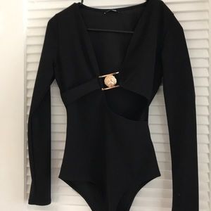 black cut out Onesie